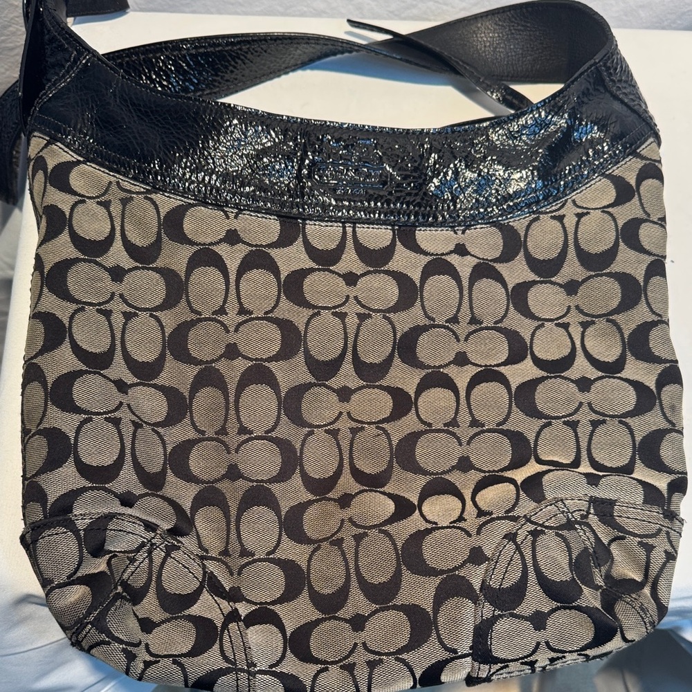 Coach Black and Gray Signature Crossbody Bag - Picture 11 of 13